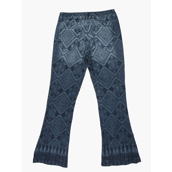 Tokyo Darling Womens Size 4 High Waisted Wide Flare Diamond Pattern Jeans - Picture 4 of 7